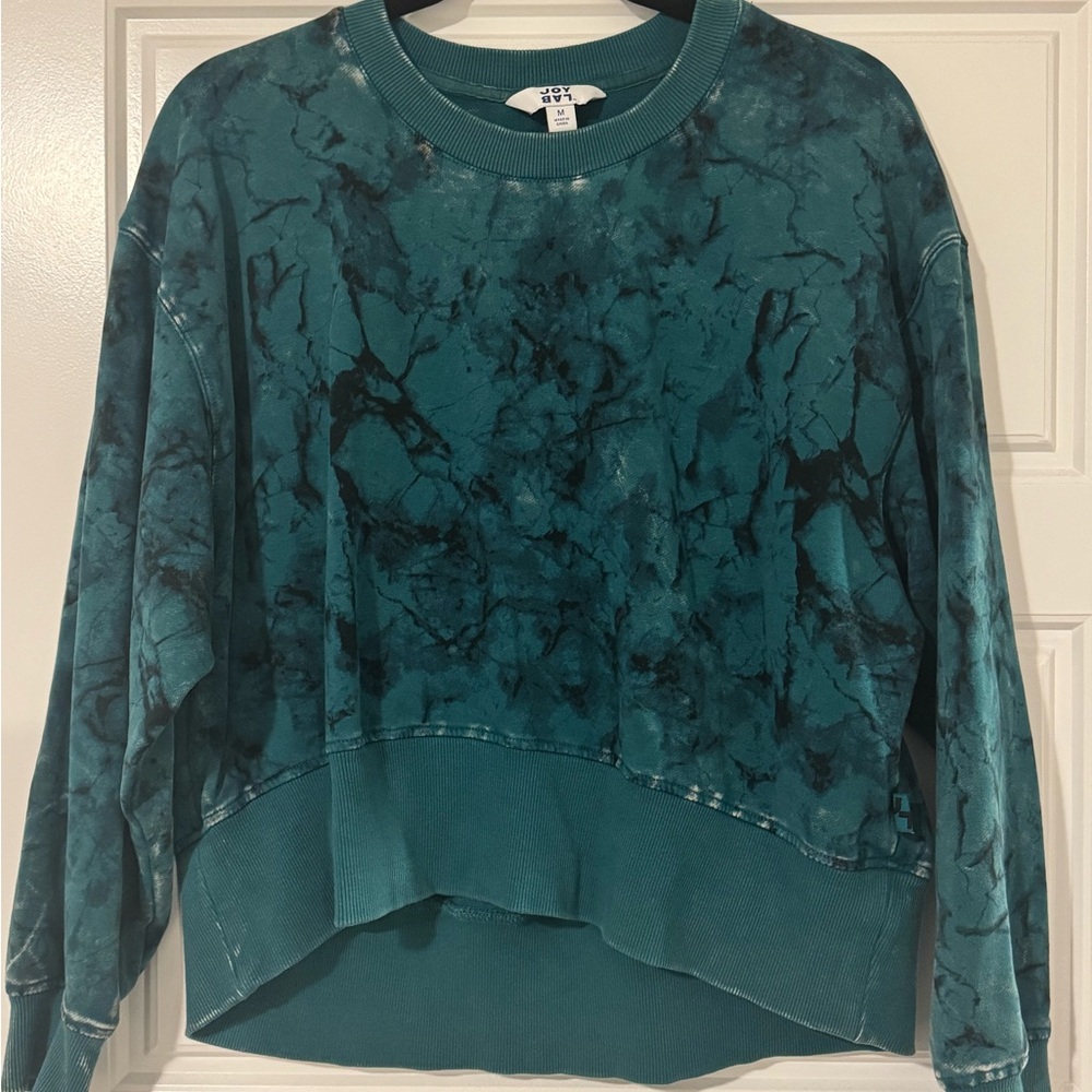 JoyLab Teal Patterned Sweatshirt